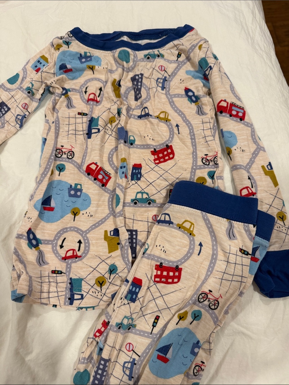 Little Sleepies Road-Map Print Pajama Set